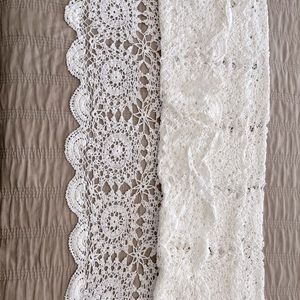 Gorgeous NEW 100% cotton white crocheted tablecloth.  66"  x 104" made in India.